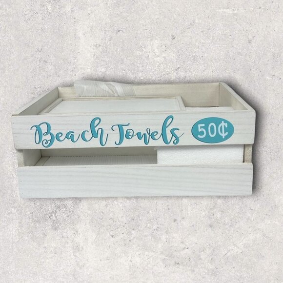 NEW Elegant Designs Costal Beach Wooden Boxes Towel Toilet Paper Holders Decor - Picture 8 of 13
